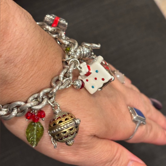 Brighton Christmas Silver Charm Bracelet with Colorful Accents - Picture 1 of 15